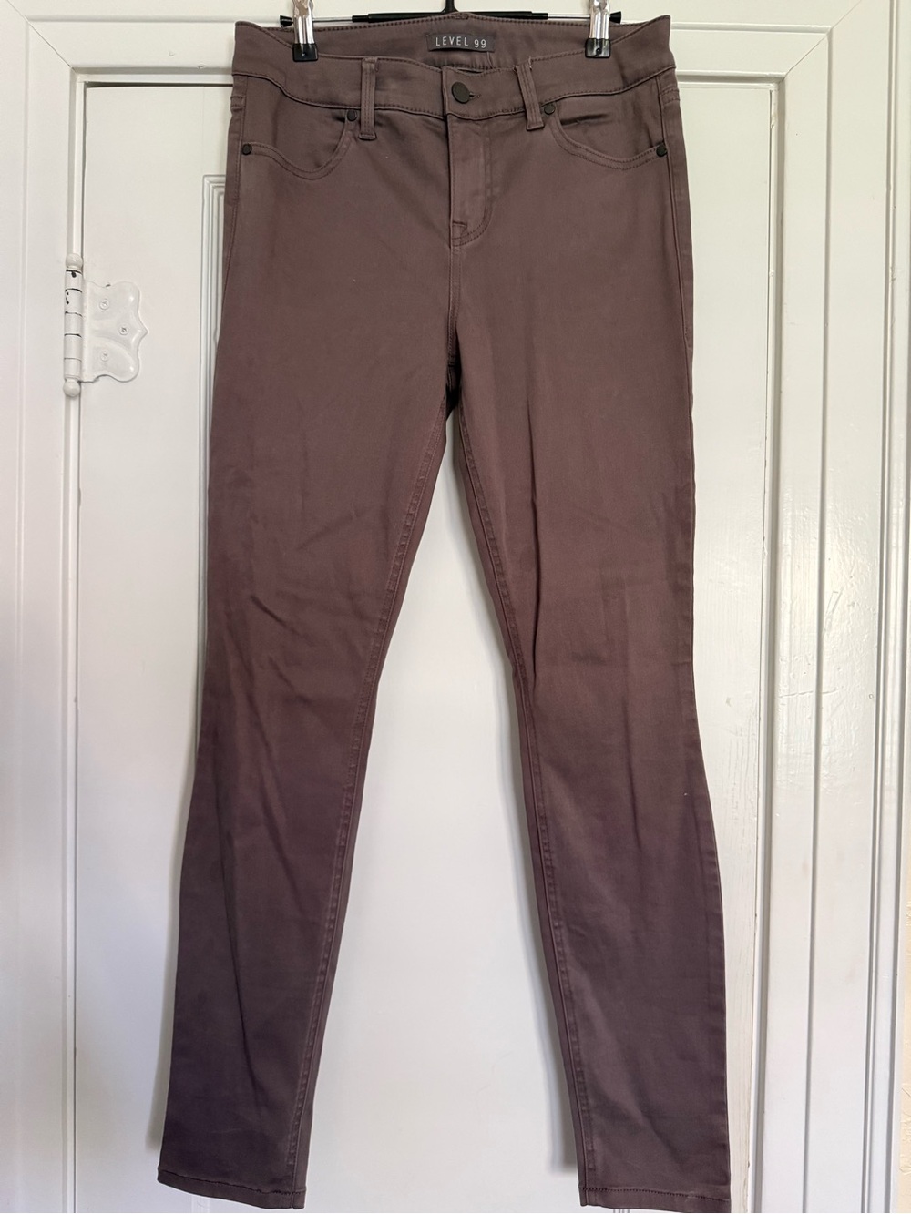 Level 99 Women's Skinny Jeans in Mauve-Brown
